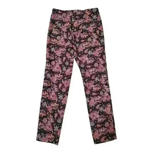 MAC lightweight paisley black and pink ankle pants/ trousers.  Size medium